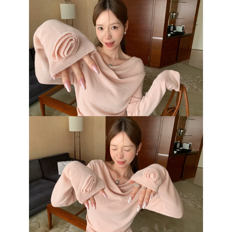 Jiang Shiyi Pink Knit Sweater Autumn Women's Clothing 2026 New Style Three-Dimensional Rose Flower Inner Sweater Design Top Jiang Shiyi Pink Knit Sweater Autumn Women's Clothing 2026 New Style Three-Dimensional Rose Flower Inner Sweater Design Top