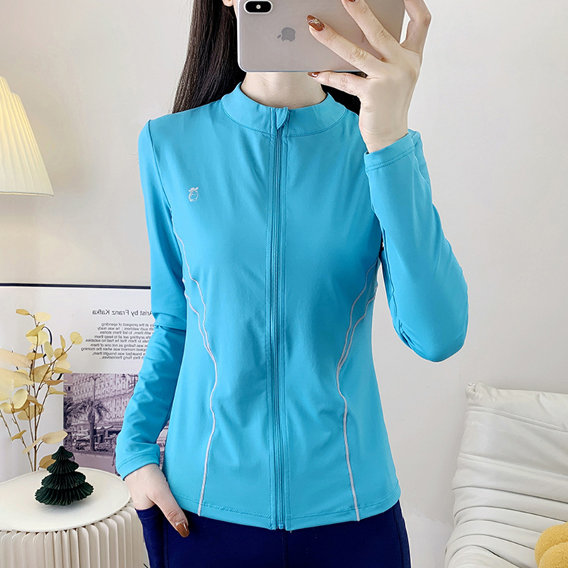 Slimming Yoga Clothes for Women, Small Stand-Up Collar, Spring and Autumn Outdoor Running Sportswear, Indoor Gym Elastic Top Jacket