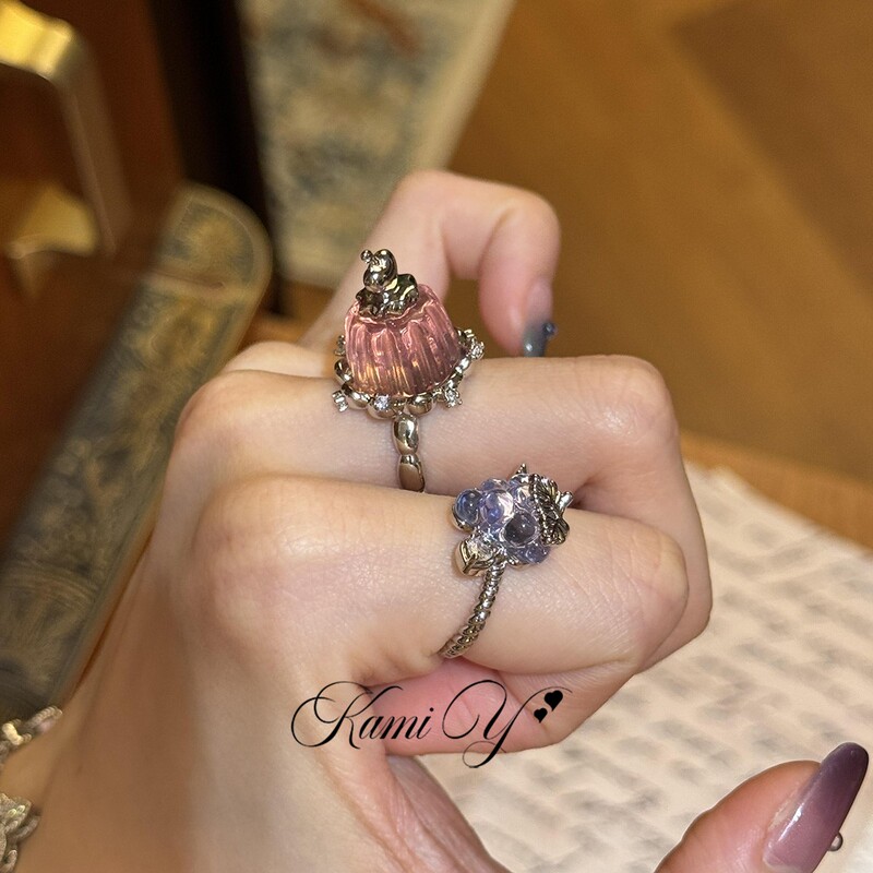Sweet and Cute Resin Pumpkin and Grape Stacking Rings for Women, Unique Design, Fashionable and Elegant Open Rings Sweet and Cute Resin Pumpkin and Grape Stacking Rings for Women, Unique Design, Fashionable and Elegant Open Rings