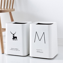 Nordic square uncovered trash can household living room kitchen bathroom office Double style Japanese minimalist creative