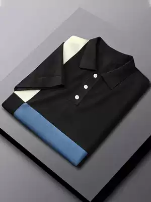 Lapel short sleeve men POLO half sleeve knitwear summer trend color slim sweater tide personality Korean version thin