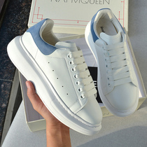 Mckun Small White Shoes Official Flagship Store Mens Shoes High Canvas Thick Base Shoes Version Short Boots Old Daddy Shoes Fall New