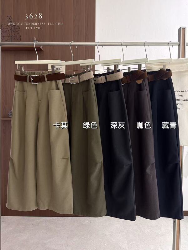 3628 Fangfangjia Autumn Thickened Elastic Waist Drawstring Straight Casual Pants, S Hip Circumference 116, Length 100 3628 Fangfangjia Autumn Thickened Elastic Waist Drawstring Straight Casual Pants, S Hip Circumference 116, Length 100