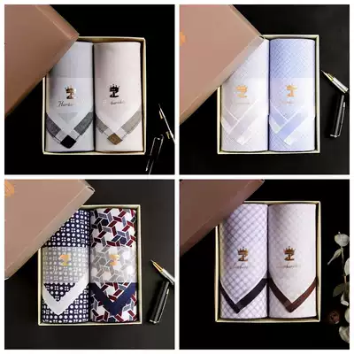 To the season MEN MEN's cotton handkerchief wedding hand gift environmental protection man plaid handkerchief absorbent sweat wipe square towel