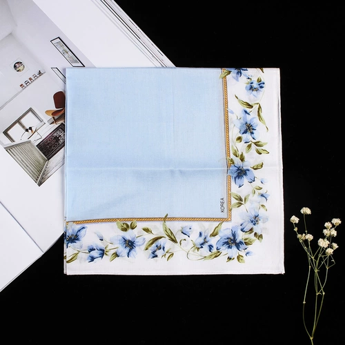 往季 Хлопковый милый носовой платок, шарф, в цветочек