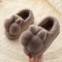 New thickened indoor baby family rabbit middle child cotton slippers autumn winter male and female students young children autumn 1
