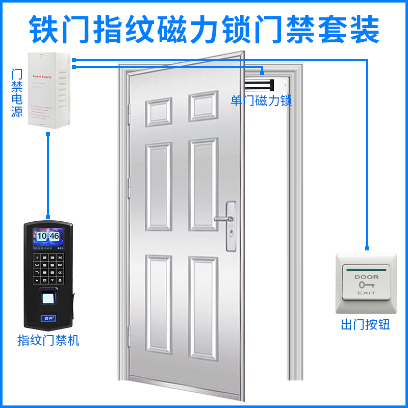 Iron Gate Fingerprint Access Control Kit Fingerprint password Magnetic lock Magnetic Lock Access Control System Electronic Access Control System Suite