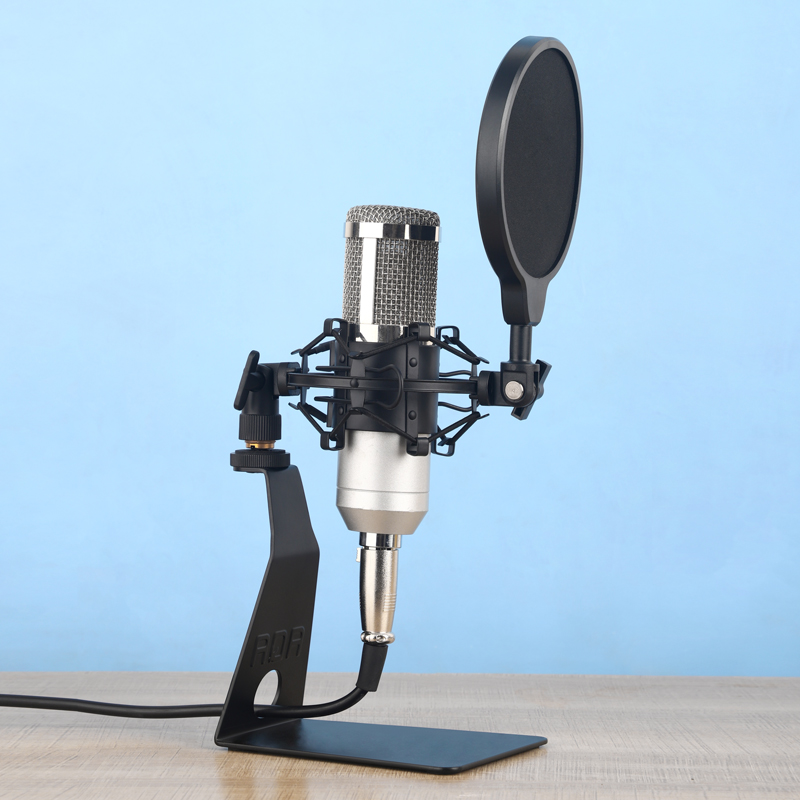 Microphone Bracket Desktop Microphone Shockproof Rack Capacitive Microphone Anti-Spray Hood Recording Live Accessories Round Miclip Base