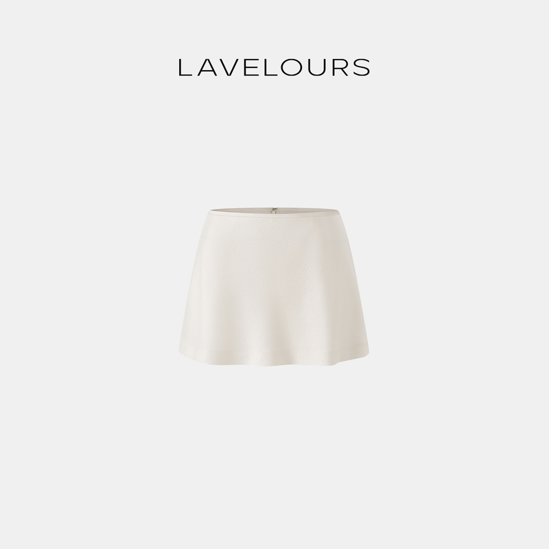 Lavelours White A-Line Short Skirt for Women 2026 Summer Loose Thin Simple Casual Drapey Skirt