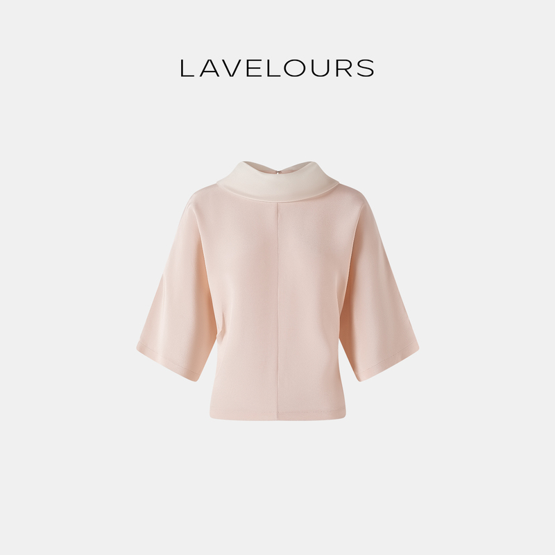 Lavelours Pink Silk Top for Women, Thin, Loose, Casual, Versatile, Mulberry Silk, Waist-Cinching T-Shirt, Blouse, Shirt
