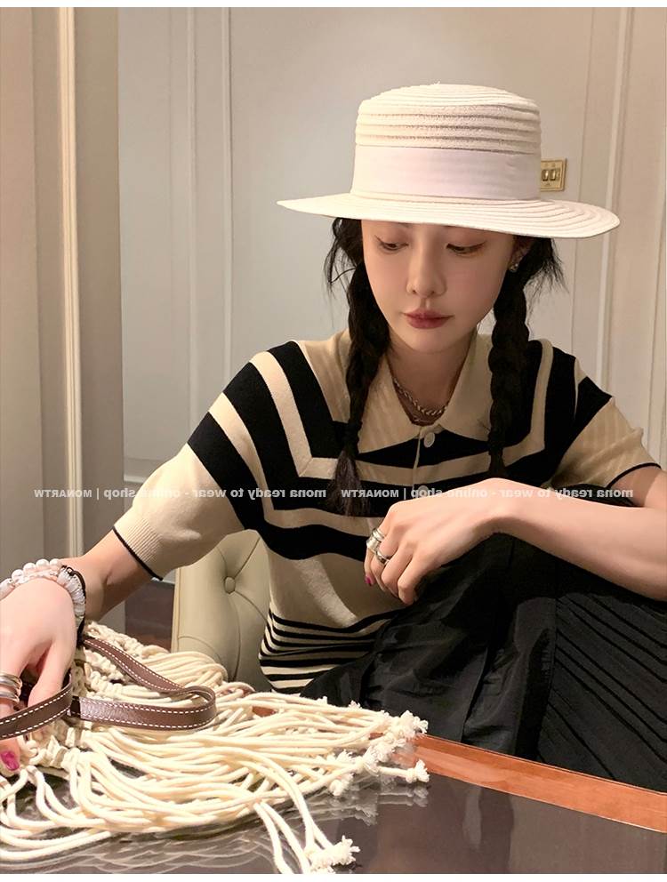 Dime Korean version of the new women's unique short streaks short-shirt short sleeve blouses undershirt hitch 2022 Summer