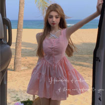 Dress summer 2021 new sweet age-reducing waist thin Western style pure desire wild sleeveless vest tutu