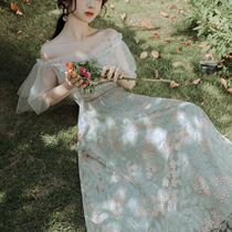 Fairy dress 2021 gentle wind can be sweet can be salt floral dress super fairy forest French long section first love