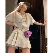 2022 Summer new small fragrant wind flower bract half body dress Women with slim fit Short skirt A word dress design feeling small pleasy pleasanum