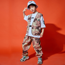 Children Street Dance Tide Clothing Boy Camouflavos Macchia three sets of hiphop 61 Childrens Day Costume Out of fashion