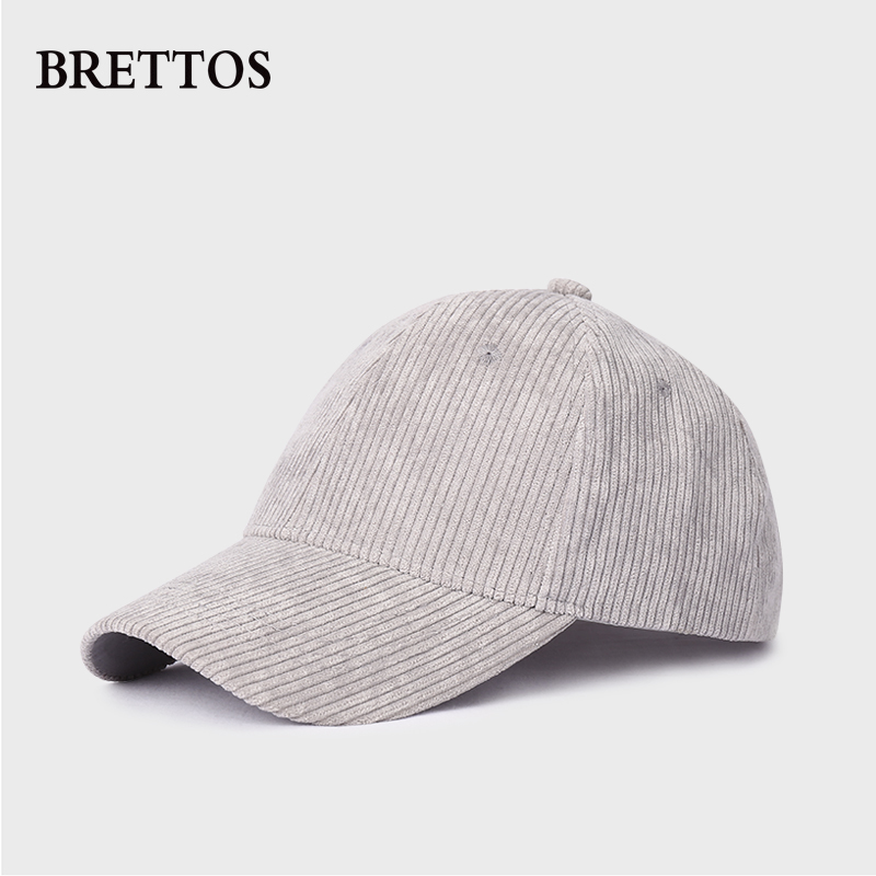 BRETTOS baseball cap for men and women spring and autumn new Korean version of ins tide retro corduroy curved eaves cap sun visor