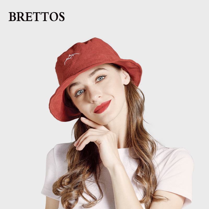 BRETTOS original design fisherman hat sunshade female anti-UV shopping art Japanese all-match embroidered hat - Taobao