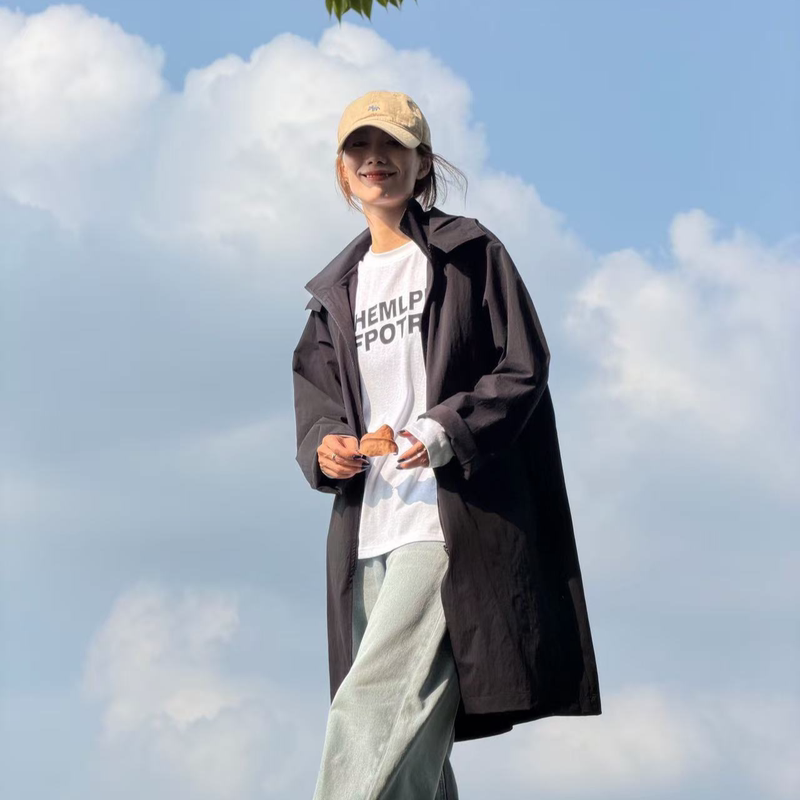 Qinzai Autumn New Style Detachable Hat Long Trench Coat for Women, Loose and Versatile Outerwear for Autumn and Winter X152 Qinzai Autumn New Style Detachable Hat Long Trench Coat for Women, Loose and Versatile Outerwear for Autumn and Winter X152
