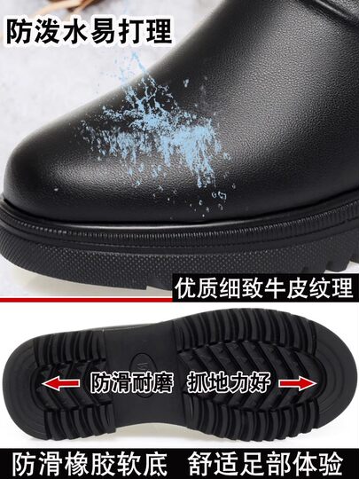 Zapatos de cuero genuino para madre, zapatos de algodón, botas de nieve de lana de invierno para mujer, para personas de mediana edad y ancianos, además de botas cortas planas cálidas de terciopelo, zapatos de cuero para personas mayores