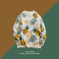 Демисезонный ретро брендовый трикотажный свитер для влюбленных, увеличенная толщина, в американском стиле, оверсайз