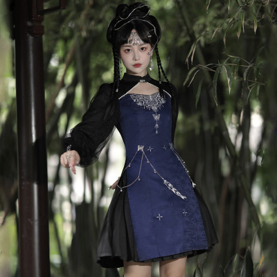 taobao agent Genuine autumn dress, Chinese style, Lolita style, long sleeve, with embroidery