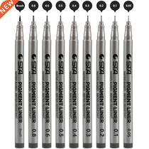 STA Fine Line Black Pigt Liner Brush Pen Waterproof Archival