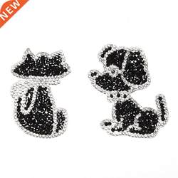 1pc Rhinestone Patch On Clothes Patches Dog Cat shape Clothi