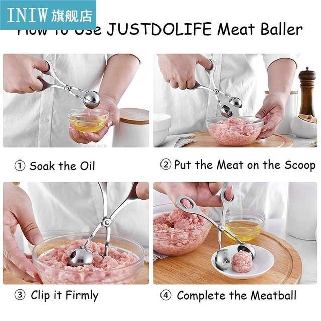 2pcs/SetMeatballMakerMeatBallerTongsStainlessSteelAn