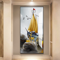 Light luxury modern simple porch decorative painting aisle corridor vertical painting Nordic living room lucky elk Crystal painting