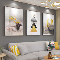 Nordic living room decorative painting triple combination hanging painting modern simple sofa background wall mural restaurant decoration oil painting