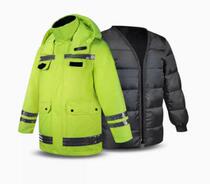 Winter high-end reflective cotton coat cold-proof down jacket traffic safety high-speed coat