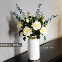 Букет Снежной Горы Эвкалипта (Цвет Шампанского) + Керамическая Ваза