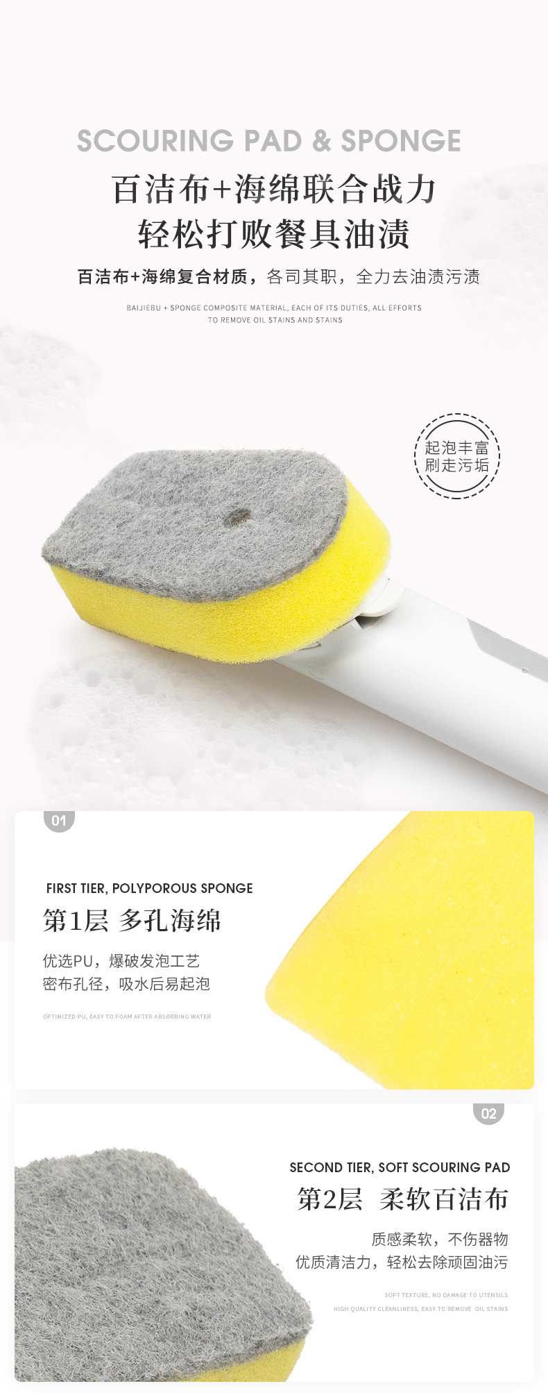 网易严选 萌萌松鼠 长柄自动加液刷锅神器 不伤锅 图3
