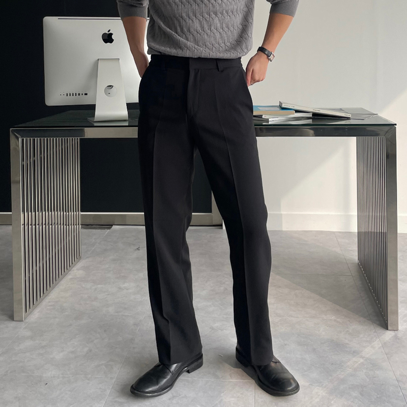 Black Straight-Leg Casual Dress Pants for Men, Autumn Business High-End Slim Fit Loose Formal Professional Suit Pants Black Straight-Leg Casual Dress Pants for Men, Autumn Business High-End Slim Fit Loose Formal Professional Suit Pants