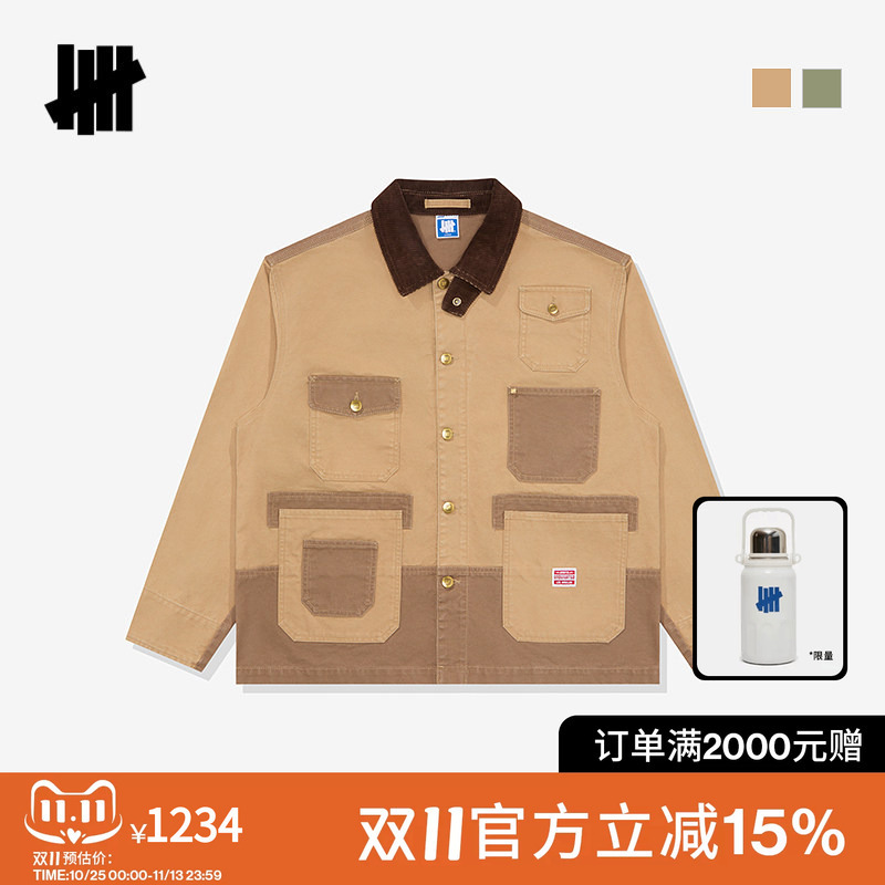 Undefeated Five-Stripe Official Autumn Fashion Trend Splicing Design Loose Workwear Jacket