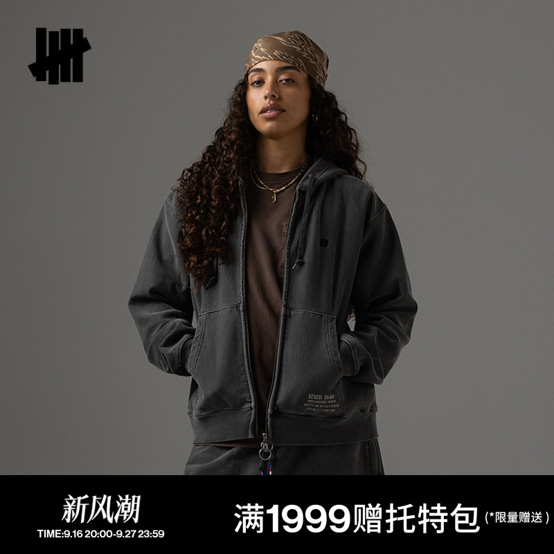Undefeated Five-Stripe Official Autumn New Product Washed Zipper Hoodie Undefeated Five-Stripe Official Autumn New Product Washed Zipper Hoodie