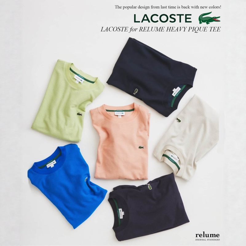 【Nextvogue】Lacoste X Js Relume Crocodile Special Edition Waffle Short Sleeve T-Shirt Made in Japan 【Nextvogue】Lacoste X Js Relume Crocodile Special Edition Waffle Short Sleeve T-Shirt Made in Japan
