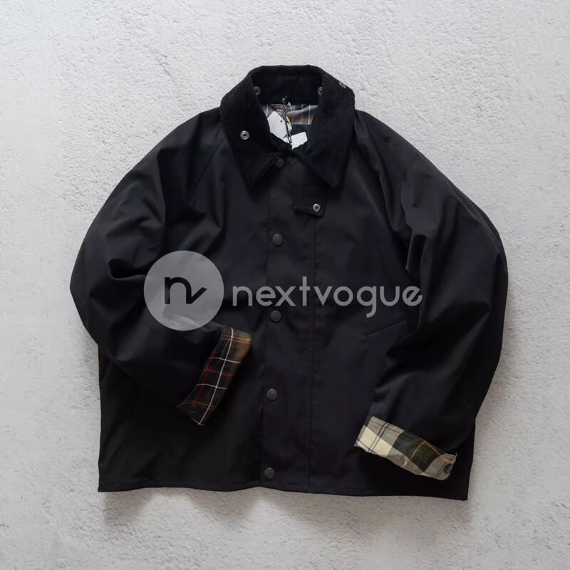 【Nextvogue】417 Barbour Transport Retro Plaid Short Unwaxed Jacket 25Aw