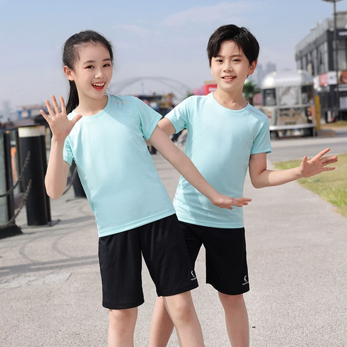 Детский быстросохнущий костюм для раннего возраста, спортивная футболка для школьников, делается под заказ, семейный стиль, короткий рукав