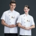 Bộ quần áo công nhân đầu bếp nam ngắn tay mùa hè lưới mỏng thoáng khí cộng phân sau bếp bộ đồ dài tay dày dặn quần áo bếp đẹp 