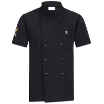 Summer Thin chef working clothes male short sleeve restaurant hotel rear kitchen working clothes kitchen double-row buckle tooling female
