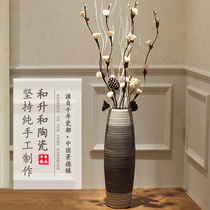 Jingdezhen living room floor vase large ceramic dried flower decorative ornaments large European modern simple flower arrangement