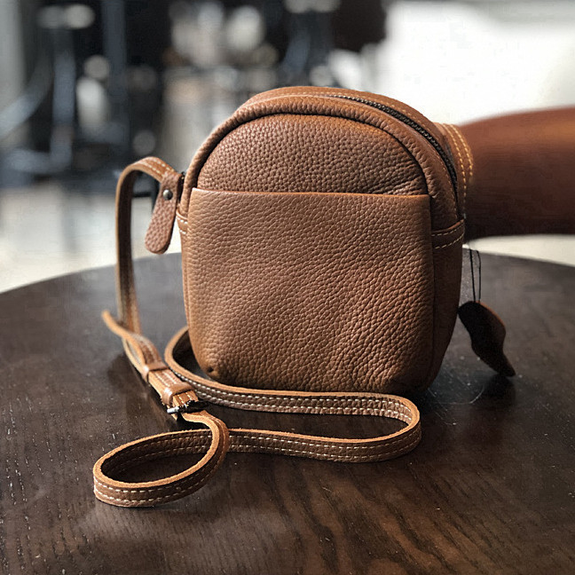 Leather front layer cowhide vertical mobile phone bag shoulder bag leather mini small bag Korean version soft leather cross-body small square bag woman