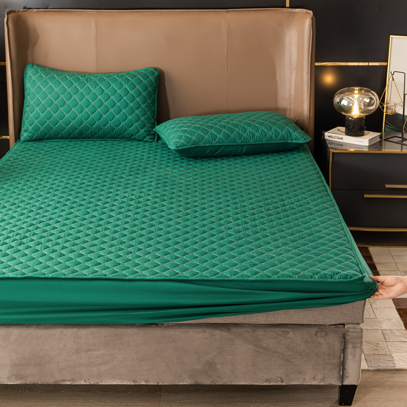 Thickened quilted one-piece mattress cover, mattress cover, Simmons protective cover, non-slip fixed bed cover customization
