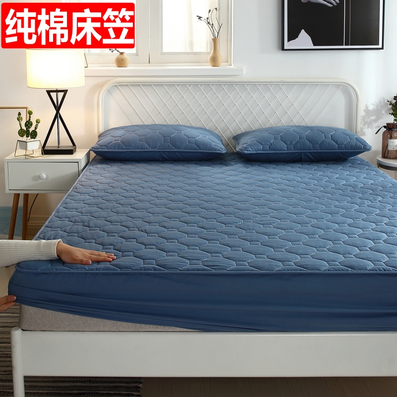 Pure cotton single-piece bed cover dust cover Simmons mattress cover children's cotton thickened quilted non-slip fixed