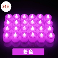 Электронная розовая свеча, 24 штуки