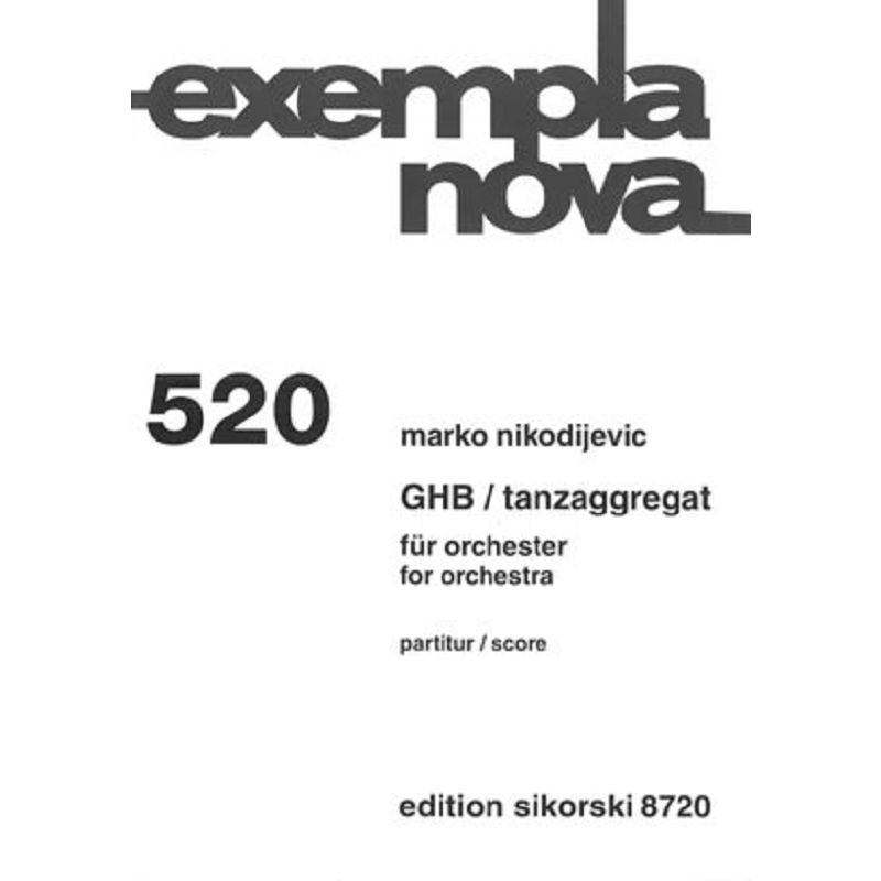 Никодиевич Танзагрегат для оркестра Ноты серии Modern Works Tanzaggregatsky Original Score Book Nikodijevic Tanzaggregat for Orchestra SIK8720