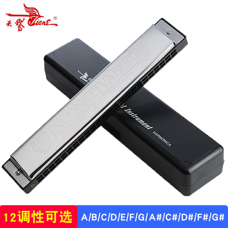 Swan harmonica 24-hole polyphonic C tune A B D E F G tune harmonica beginner children adult playing harmonica