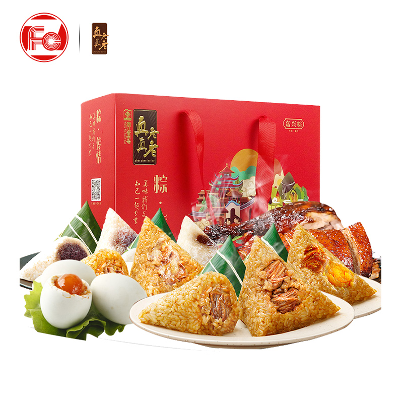 真真老老 粽传情 端午节礼盒 840g 共6个粽子、4个咸鸭蛋 天猫优惠券折后￥29.9包邮（￥59.9-30）