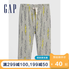детские штаны gap婴儿纯棉舒适松紧腰休闲裤春季513669 宝宝可爱印花束脚运动裤